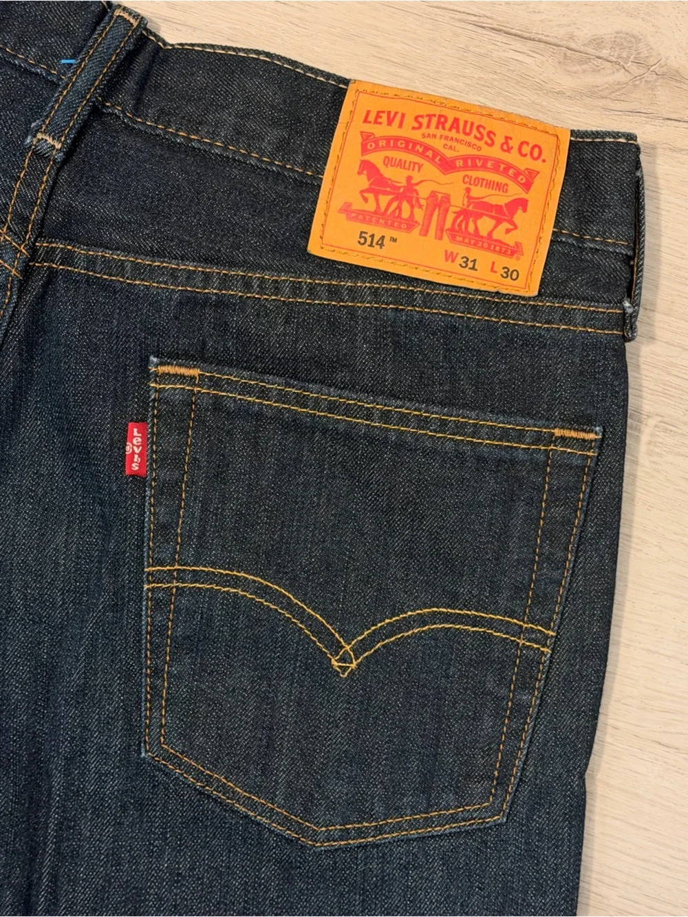 Levi's 514 Dark Wash Straight Jeans 31x30